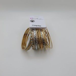 (#C) Set of 20 True Love Accessories Bangles Bracelets Gold